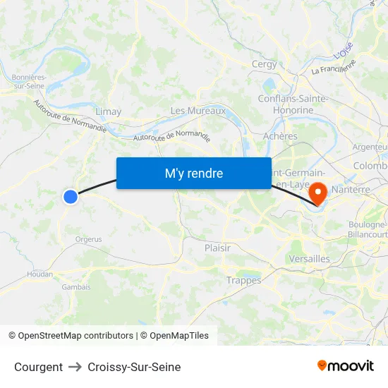 Courgent to Croissy-Sur-Seine map