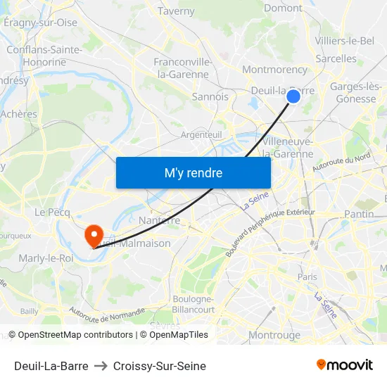Deuil-La-Barre to Croissy-Sur-Seine map