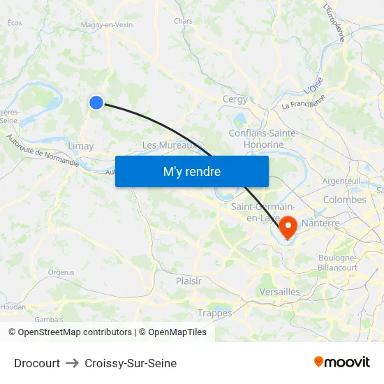 Drocourt to Croissy-Sur-Seine map