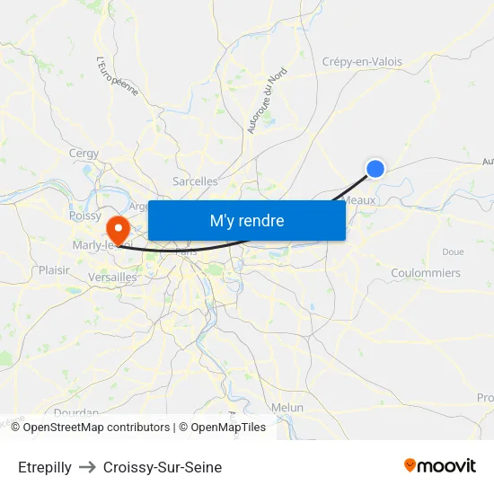 Etrepilly to Croissy-Sur-Seine map