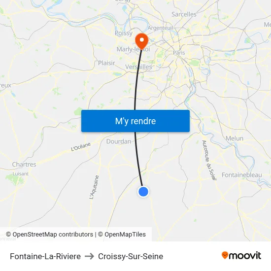 Fontaine-La-Riviere to Croissy-Sur-Seine map