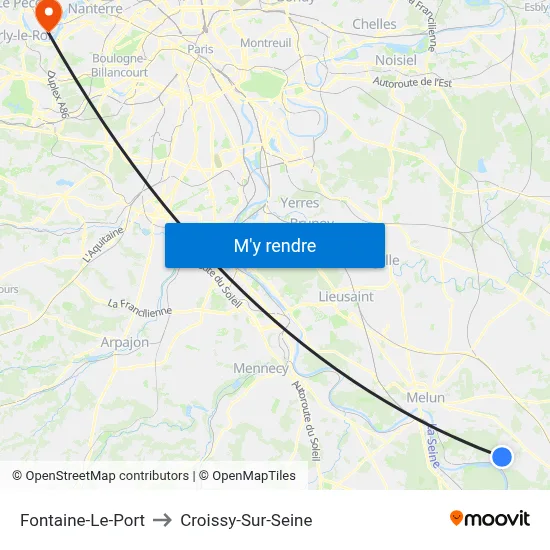 Fontaine-Le-Port to Croissy-Sur-Seine map