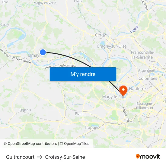 Guitrancourt to Croissy-Sur-Seine map