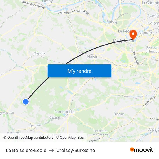 La Boissiere-Ecole to Croissy-Sur-Seine map
