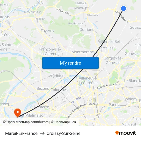 Mareil-En-France to Croissy-Sur-Seine map