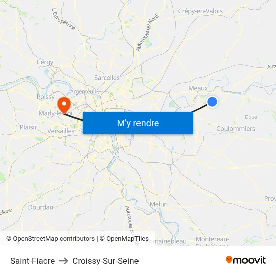 Saint-Fiacre to Croissy-Sur-Seine map