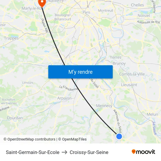Saint-Germain-Sur-Ecole to Croissy-Sur-Seine map