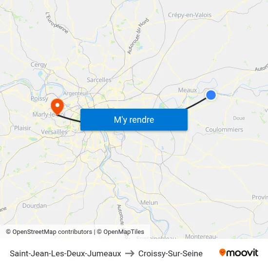 Saint-Jean-Les-Deux-Jumeaux to Croissy-Sur-Seine map