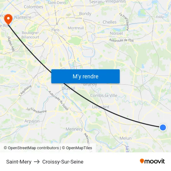 Saint-Mery to Croissy-Sur-Seine map