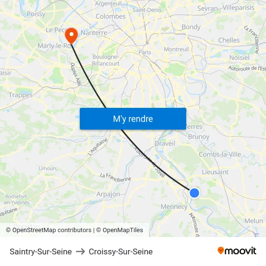 Saintry-Sur-Seine to Croissy-Sur-Seine map
