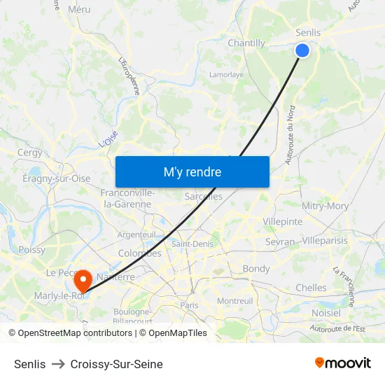 Senlis to Croissy-Sur-Seine map