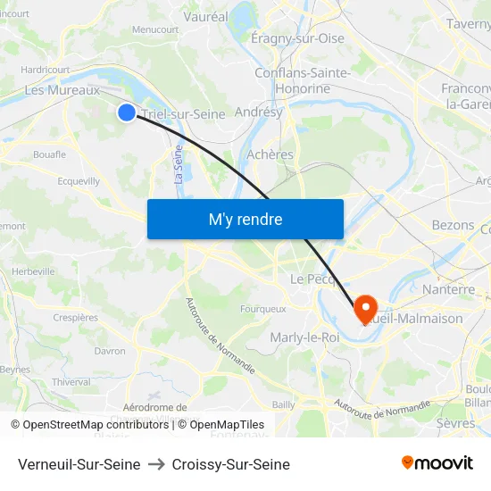 Verneuil-Sur-Seine to Croissy-Sur-Seine map