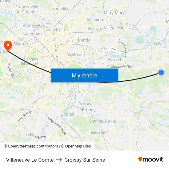 Villeneuve-Le-Comte to Croissy-Sur-Seine map