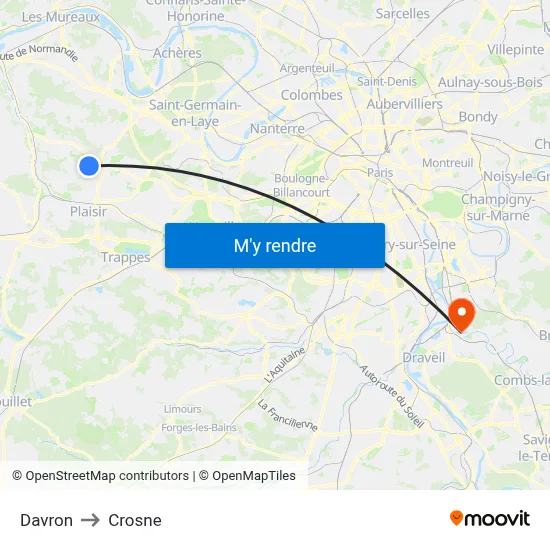 Davron to Crosne map