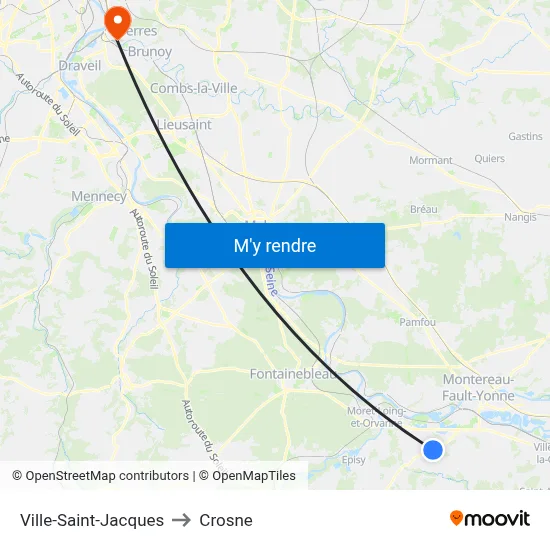 Ville-Saint-Jacques to Crosne map