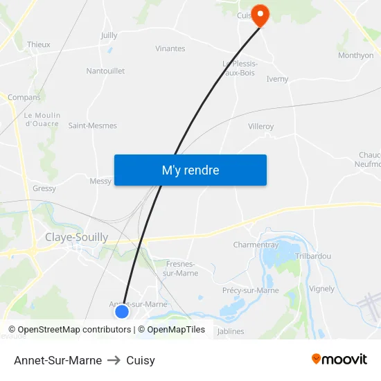 Annet-Sur-Marne to Cuisy map