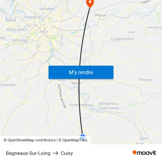 Bagneaux-Sur-Loing to Cuisy map