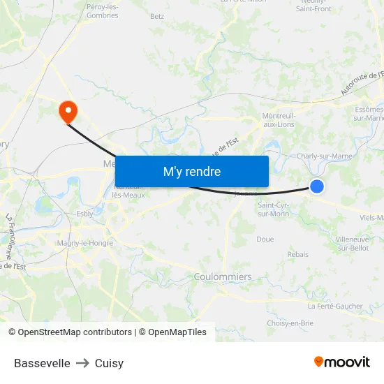 Bassevelle to Cuisy map