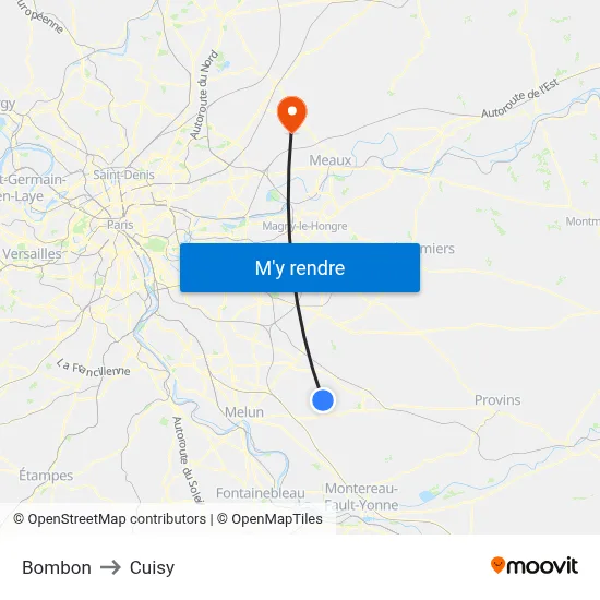 Bombon to Cuisy map