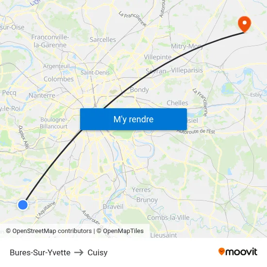 Bures-Sur-Yvette to Cuisy map