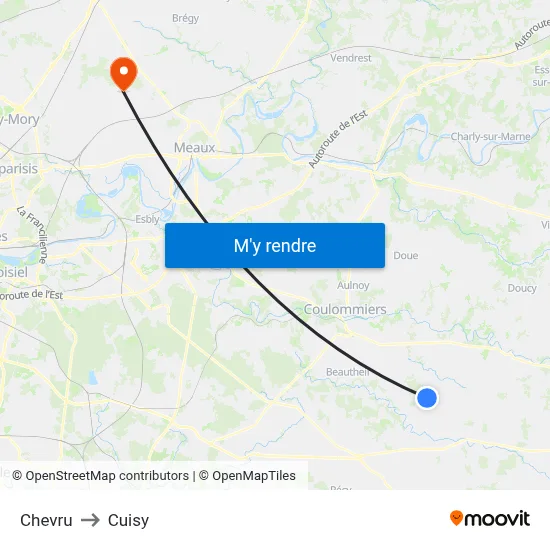 Chevru to Cuisy map