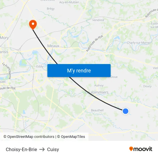Choisy-En-Brie to Cuisy map