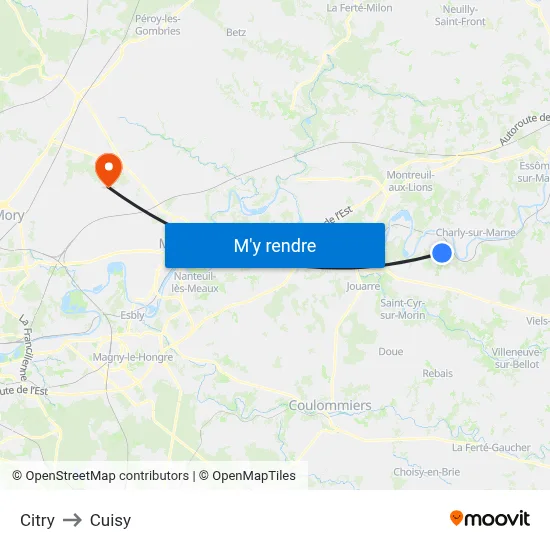 Citry to Cuisy map