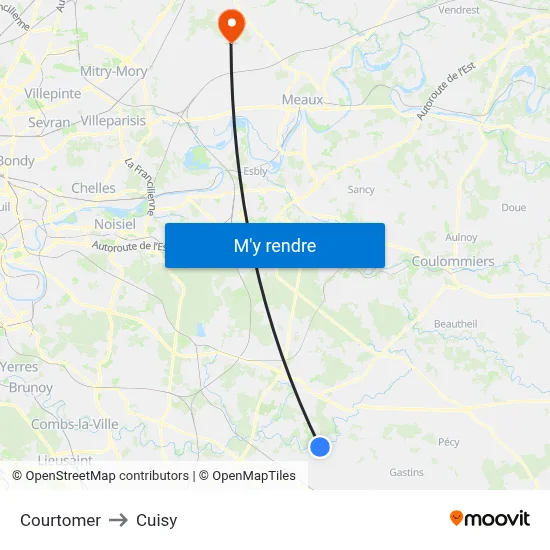 Courtomer to Cuisy map