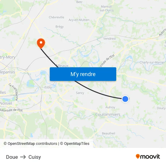 Doue to Cuisy map