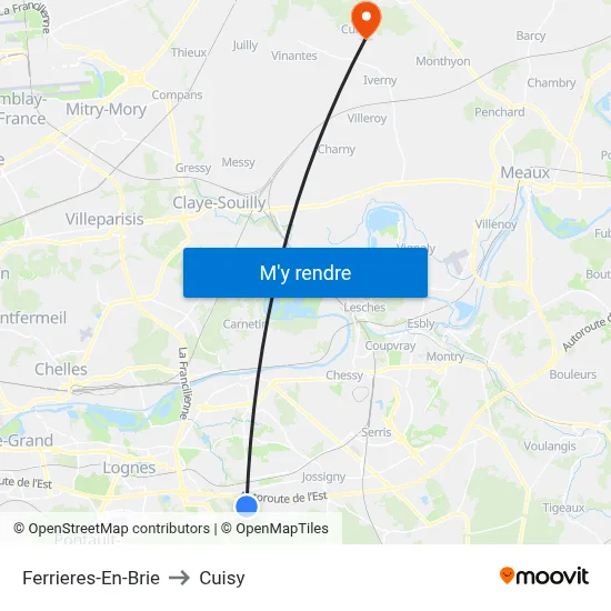 Ferrieres-En-Brie to Cuisy map