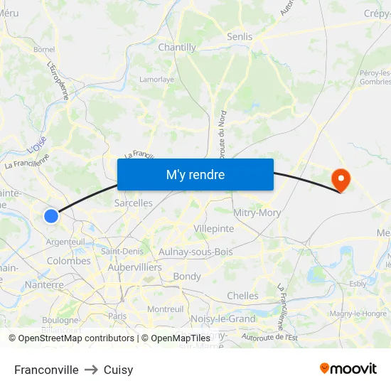Franconville to Cuisy map