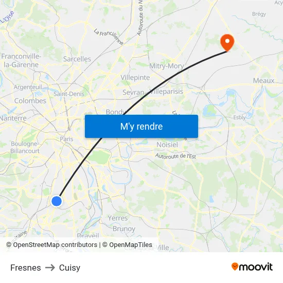Fresnes to Cuisy map