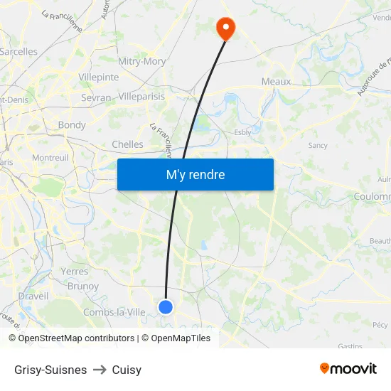 Grisy-Suisnes to Cuisy map