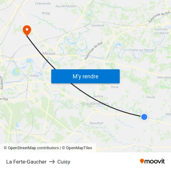La Ferte-Gaucher to Cuisy map