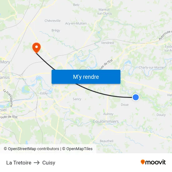 La Tretoire to Cuisy map