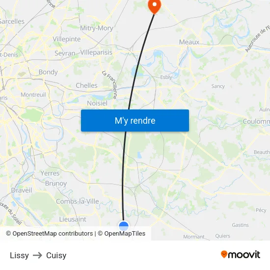 Lissy to Cuisy map