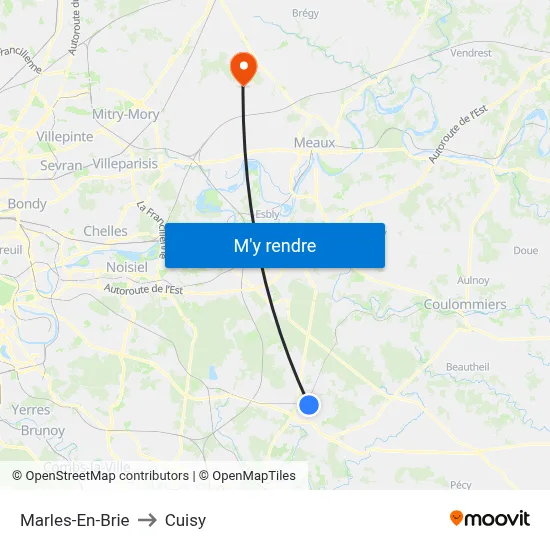 Marles-En-Brie to Cuisy map