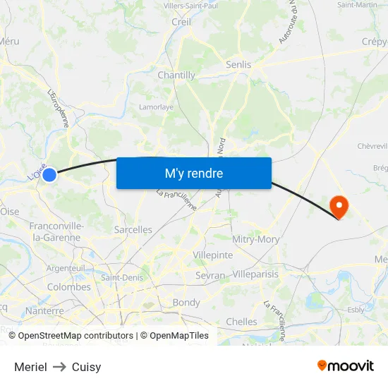 Meriel to Cuisy map