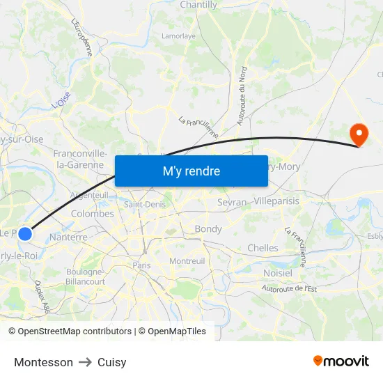 Montesson to Cuisy map