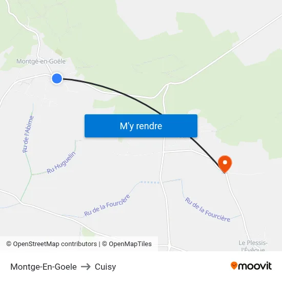 Montge-En-Goele to Cuisy map