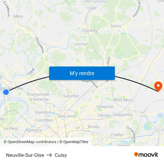 Neuville-Sur-Oise to Cuisy map