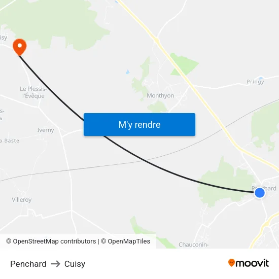 Penchard to Cuisy map