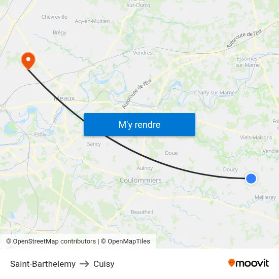 Saint-Barthelemy to Cuisy map