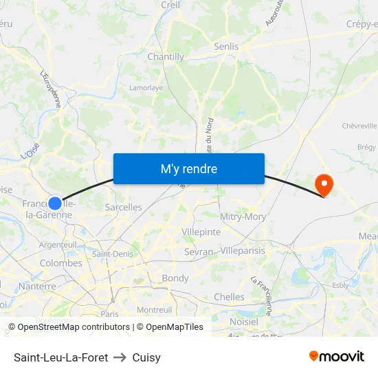 Saint-Leu-La-Foret to Cuisy map