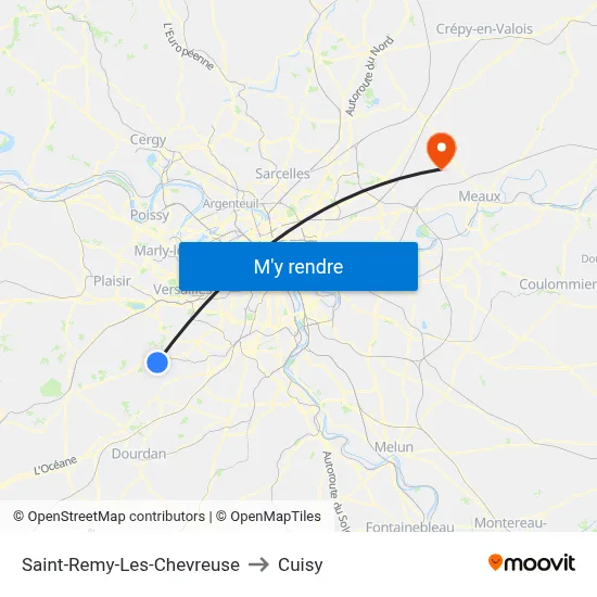 Saint-Remy-Les-Chevreuse to Cuisy map