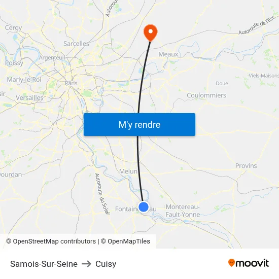Samois-Sur-Seine to Cuisy map