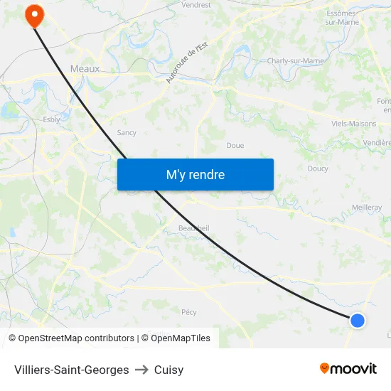 Villiers-Saint-Georges to Cuisy map