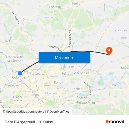 Gare D'Argenteuil to Cuisy map