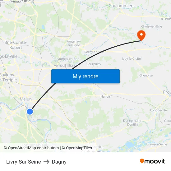 Livry-Sur-Seine to Dagny map