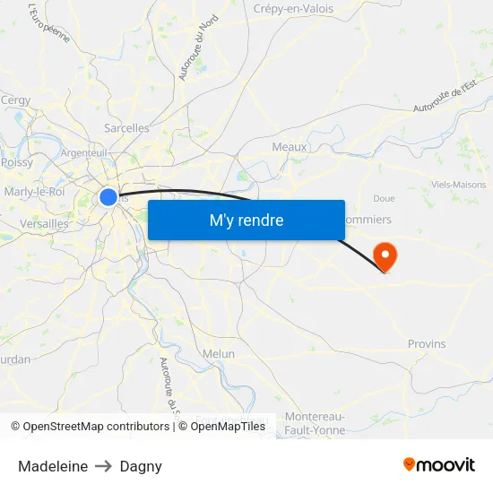 Madeleine to Dagny map